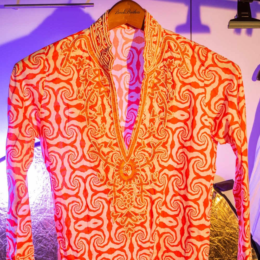 Colorful Orange Barbara Gerwit Summer Dress Sz S